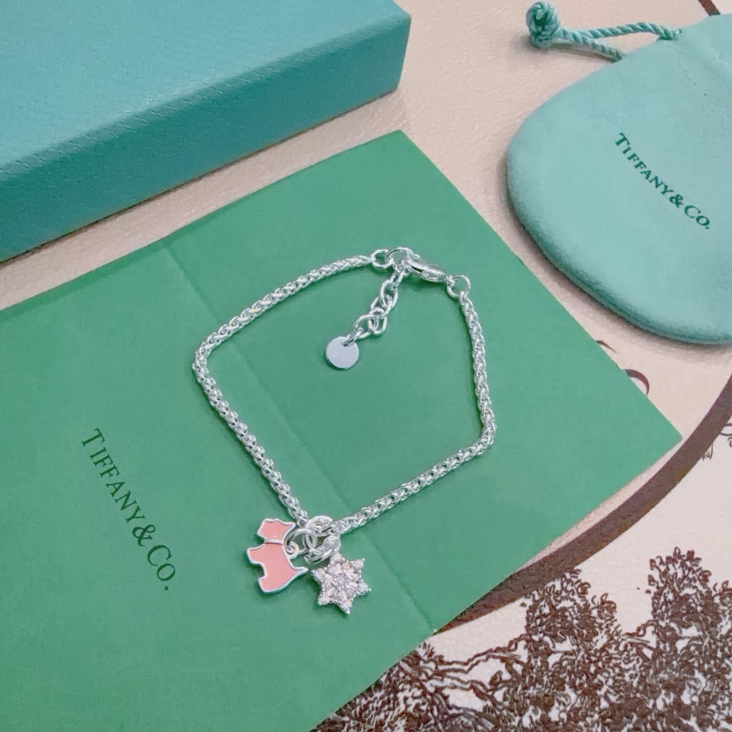 Tiffany & Co. Silver Dog Charm Bracelet